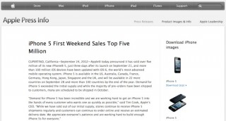 Apple、iPhone5 の販売台数500万台突破