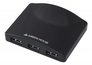 グリーンハウス、USBハブ機能付きの有線LANアダプタ「GH-ULA303AK」