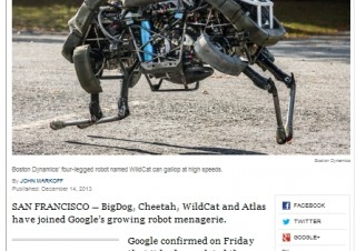 Google、蹴っても倒れない4足歩行の「Big Dog」を手掛けた軍事用ロボメーカーを買収