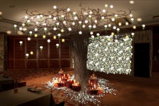 ニコライ・バーグマン氏が雪と花の幻想的なアート空間を演出した「Winter Garden Lounge」