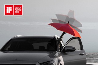 “逆に開く傘”のSNSキャンペーンで愛車の写真を募集している「あなたの車にGAXを」