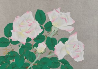 日本画と洋画のベテランから若手まで37名が描いた多彩な薔薇の絵を鑑賞できる「薔薇Festa」
