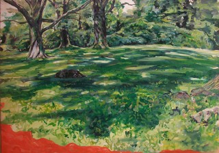 ネイチャーモチーフの油彩画を展示するクローディア・アーラリング氏の個展「Parasite Nature」