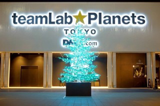 「チームラボ プラネッツ TOKYO DMM.com」が水中の光をイメージしたツリーを展示