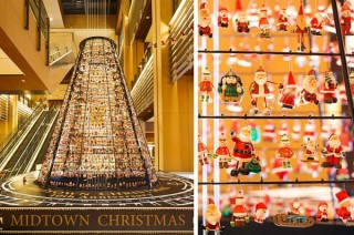 約1800体の小さなサンタクロースで作られたツリーが登場する東京ミッドタウンのクリスマス