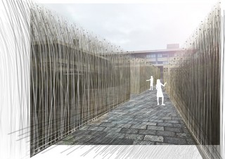 京都文化力プロジェクトの公募における大賞作品の“風を視覚化したインスタレーション”が登場