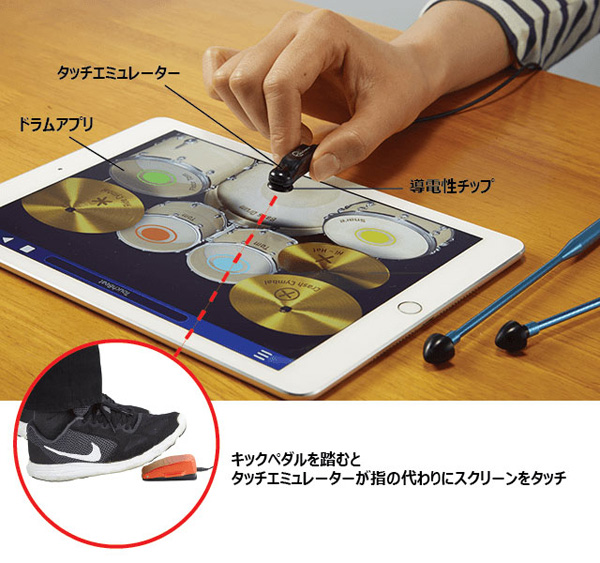 Ipadを迫力のドラムキットに変身させる Touchbeat が登場 ペダルキットも付属 デザインってオモシロイ Mdn Design Interactive